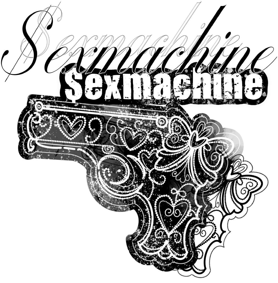 Diseño Sexmachine con una pistola ornamentada