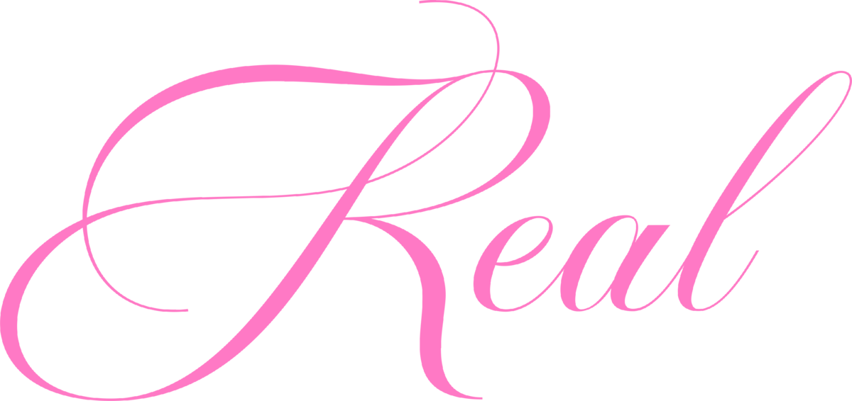 Diseño Real en letra caligráfica rosa