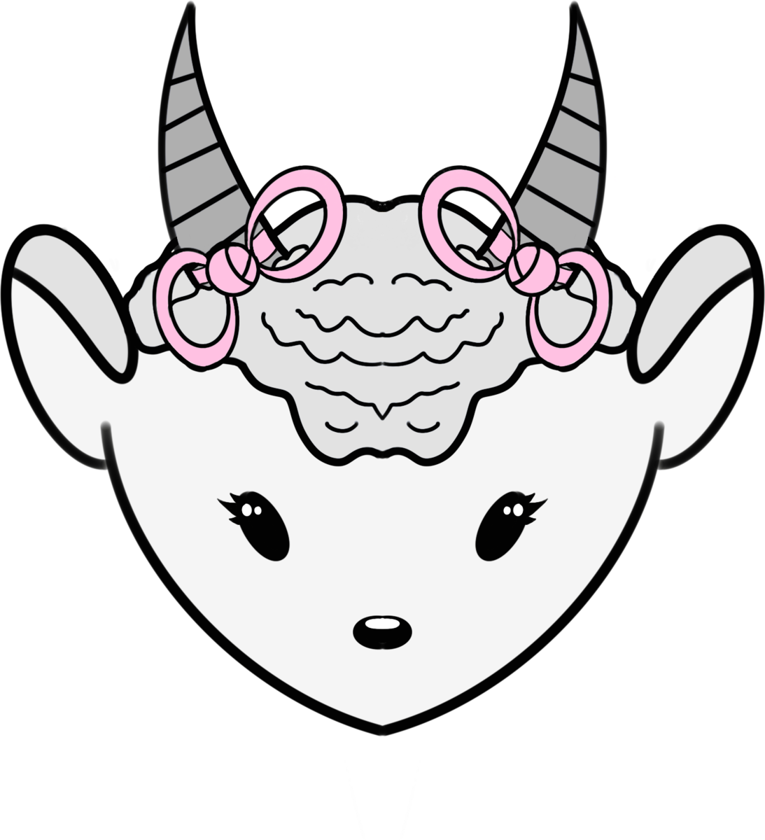 Diseño de cabra con rulos rosas
