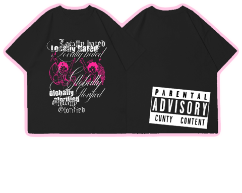 Camiseta MOST HATED, vista delantera y trasera
